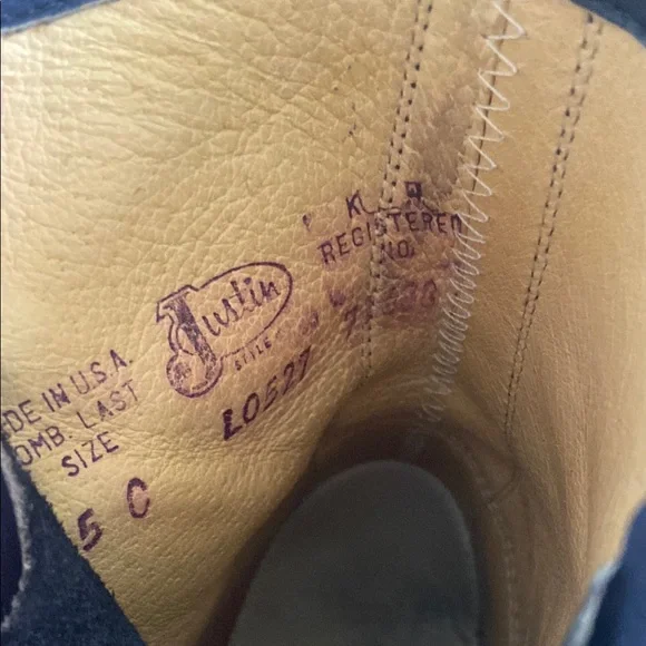 Vintage Justin Roper Cowboy Boots | Women's Navy - Picture 6 of 8